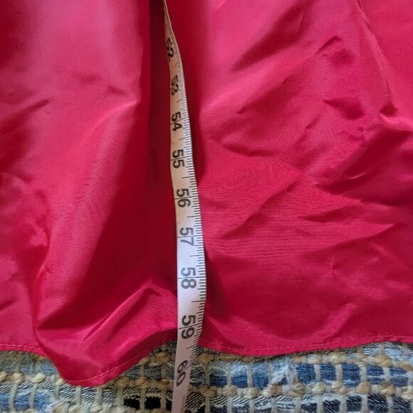 Holiday Party Dress Vtg S Red Satin Gown Full Length Ruched Bust Formal - Picture 5 of 9